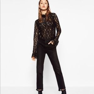 PRICE DROP!!! Zara embroided lace crop top